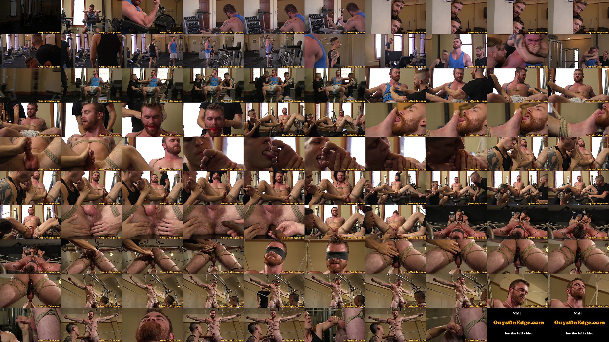 Muscle bdsm sub restrained for anal toying 预览图