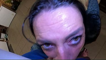 Shiny Leggings Cameltoe Dance, Deepthroat and Cum on My Pussy