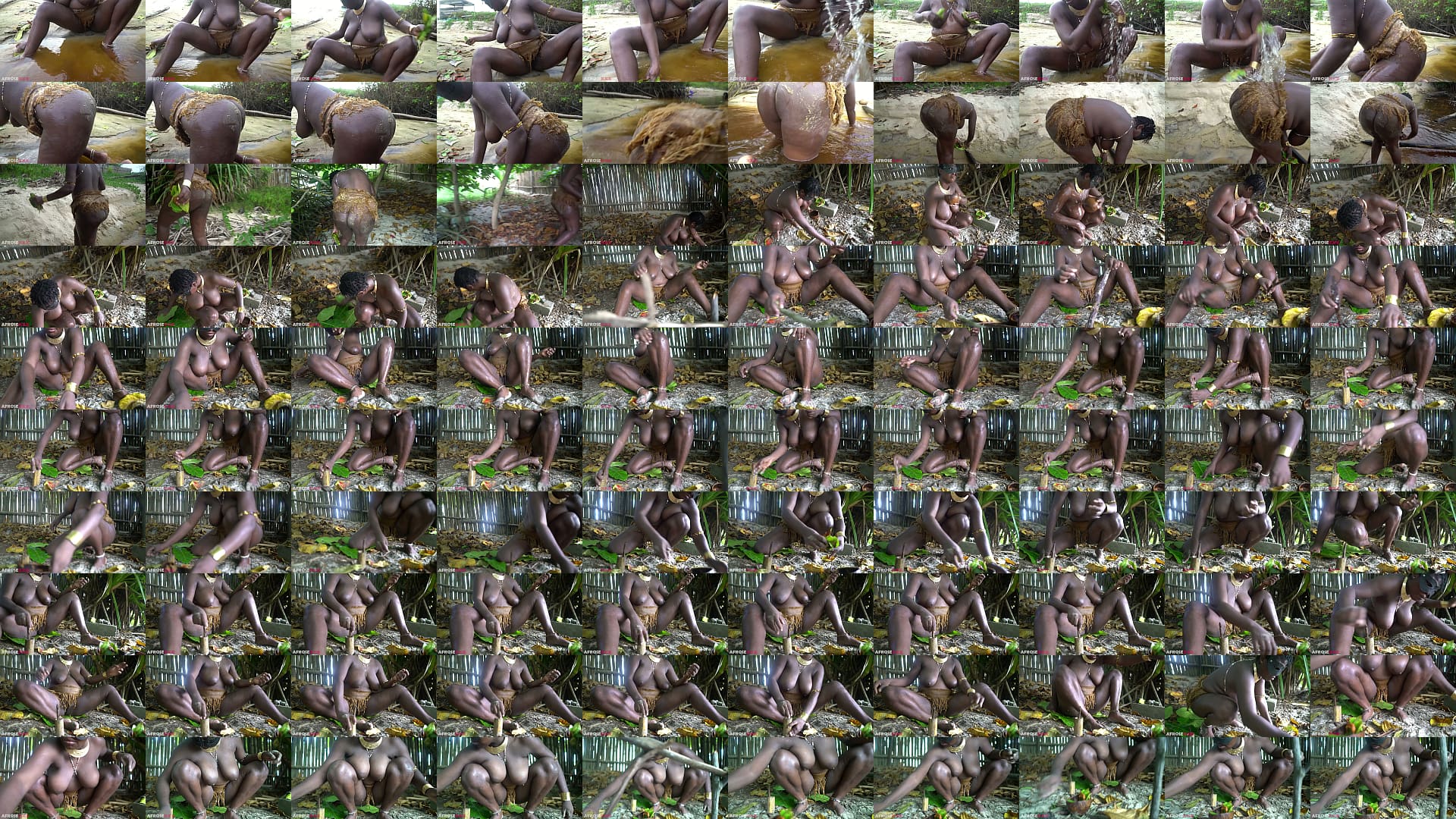 Busty African village wife making medecins outdoor in the forrest 预览图
