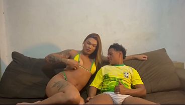 With the World Cup coming up, I invited my neighbor over for a friendly match at my house.