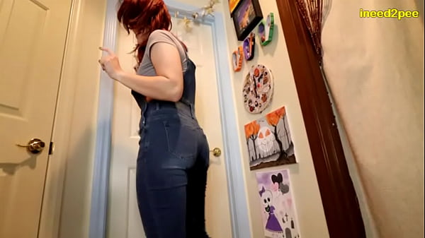 Amatuer Blake Jones wetting her jean overalls