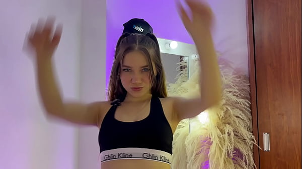 My stepdaughter gives me a sexy dance and masturbates me until I cum