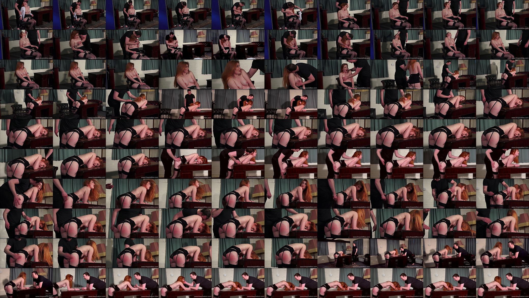 Redhead submissive Ellarnas spanking and erotic domiation of sexy masochist in bdsm and kinky fetish games 预览图