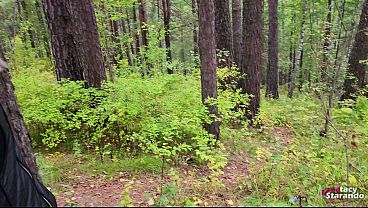 Walking with my stepsister in the forest park. Sex blog, Live video. - POV