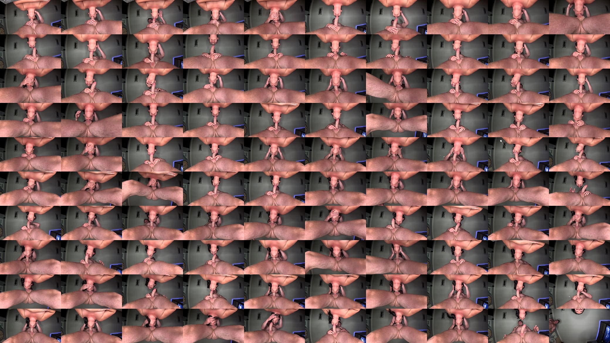 Slut gets her face slapped while getting roughly throated, sloppy, below view 预览图
