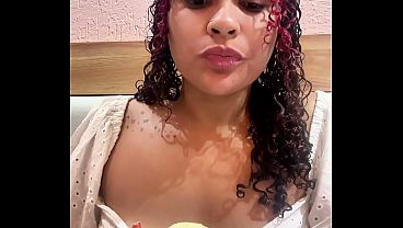 Gassy Chubby Girl Farting After Eating Ice Cream and Milkshake Big Bloated Belly