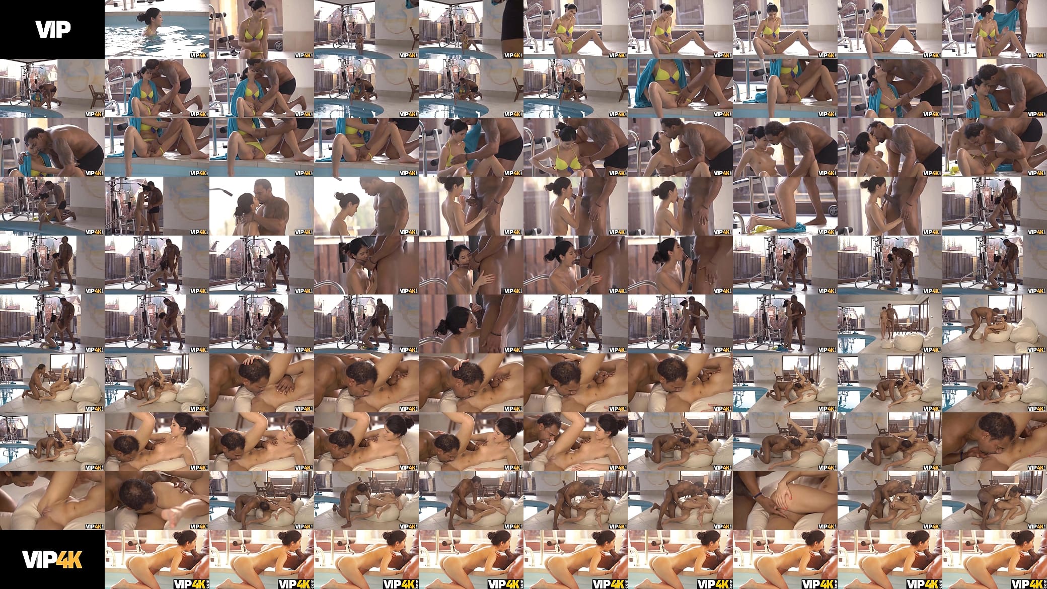 VIP4K. Black man and skinny brunette have awesome sex by the pool 预览图