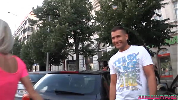 Download Video - Two hot blonde angels took amateur dude into the fuck car to have some sexy fun and cum