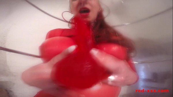 Download Video - MILF Red shoves a dildo in her pussy while taking a shower