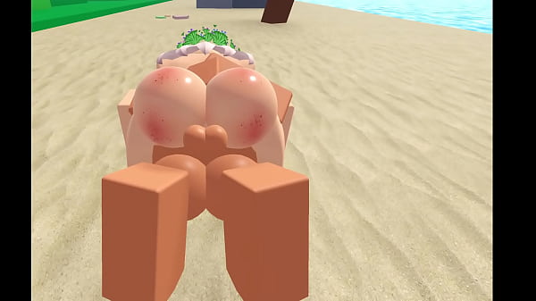 Having fun with a cute blonde girl on roblox