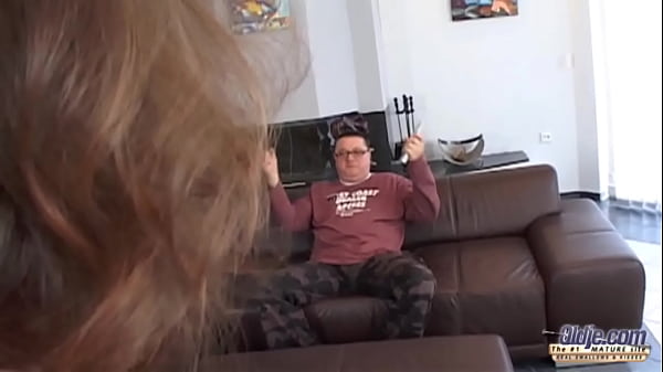 Young amateur wife on her knees sucking and swallowing cum from grandpa after a hardcore pussy fuck