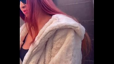 Italian Big Tits Milf Artemisia Love Flashing her juicy tits outdoor smoking fetish sesh