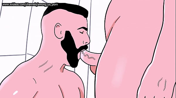 Bearded straight man sucks a male bottom's ass ...