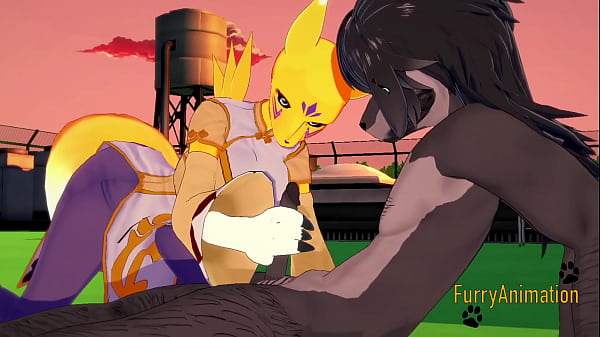 Yaoitube - Digimon Hentai 3D Furry on handjoob and fucked by black - Anime Manga Japanese Yiff Porn Video