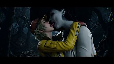 Lady Dimitrescu x Cindy Aurum lesbian kissing (Resident Evil, Final Fantasy VII/ AI generated)