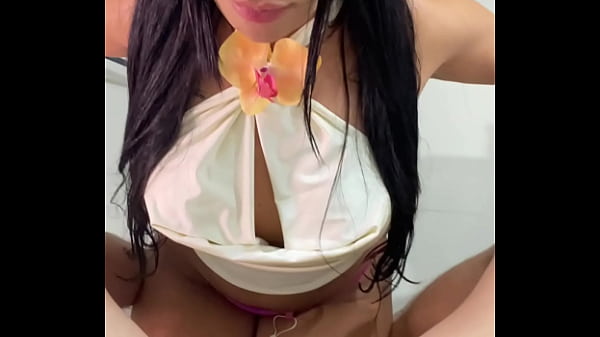 Brazilian girl masturbating with golden dildo
