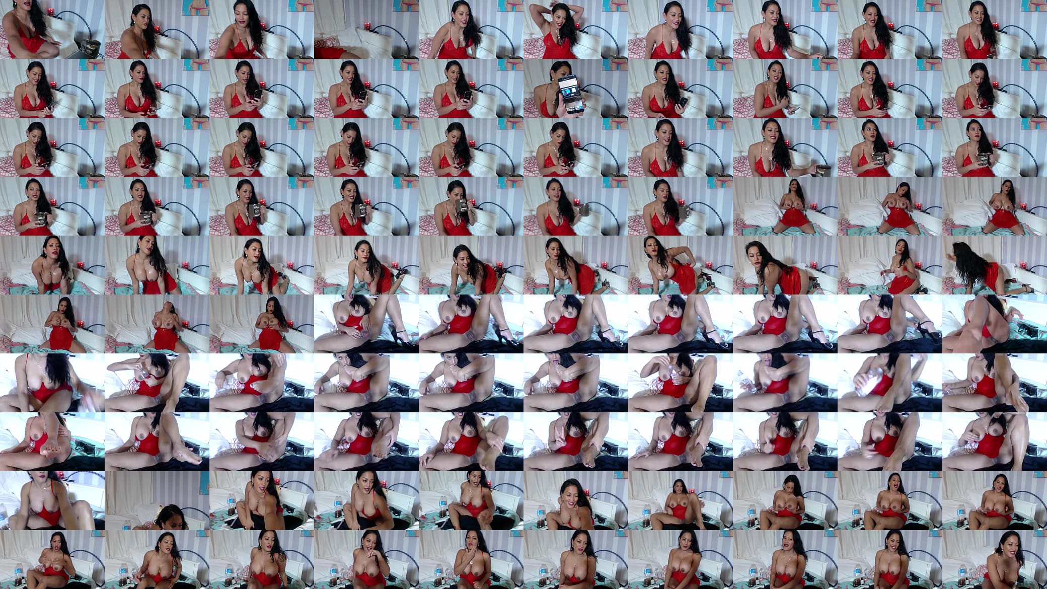 Nympho In Red! Maxine X Pulls Her Dress Up &amp; Dildo Fucks Herself! 预览图