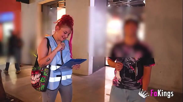 Sexy public poll with BIG TITTIES!! Rebecca Adams will find and fuck guys in the street