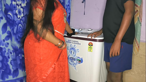 Indian hot StepMom got fucked while washing clothes with Clear Hindi audio