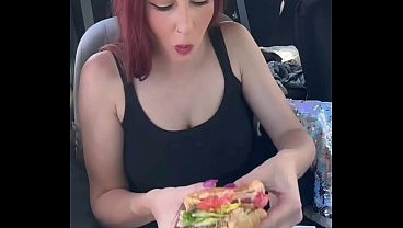 Italian Big tits Horny milf Artemisia Love eating in the car