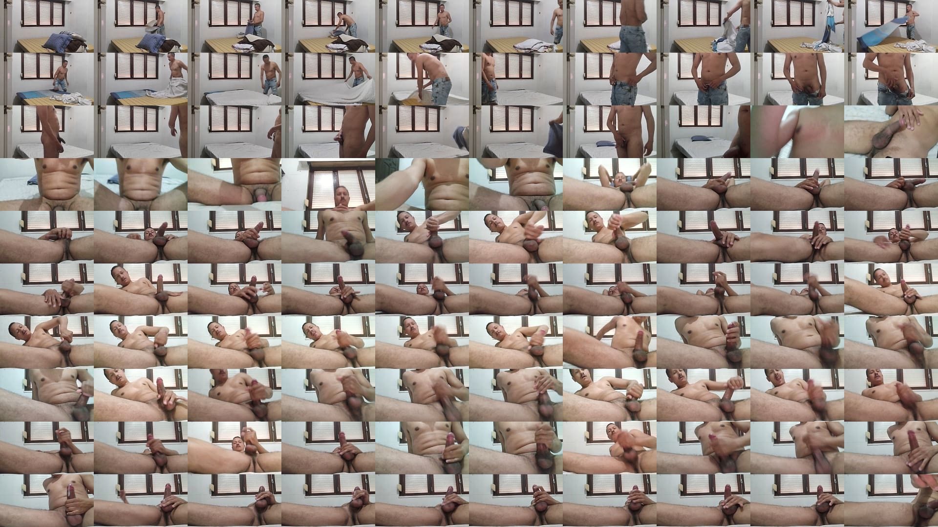 Guy masturbated his big dick after making the bed 预览图