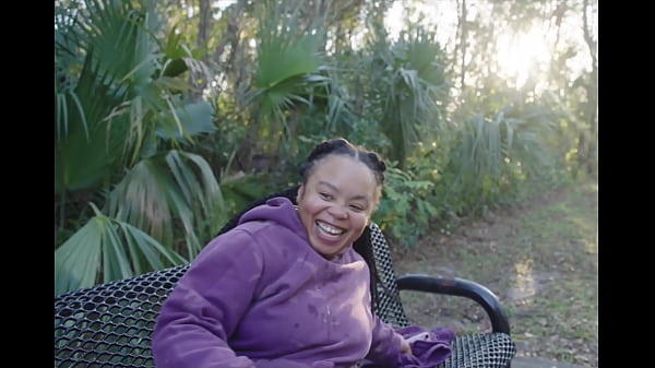 Download Video - Ebony slut pound pussy on PUBLIC bench