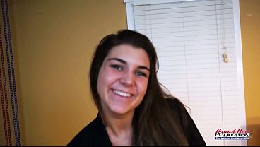 Vicky Busty Brunette Hottie Gagging BJ Passionate Thirsty Cum Eat!