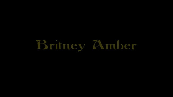 Sexy blonde with big boobs and a pierced nipple, Brittney Amber, sucks off a hard cock...