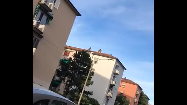 Naked girl on the streets of Bologna 1