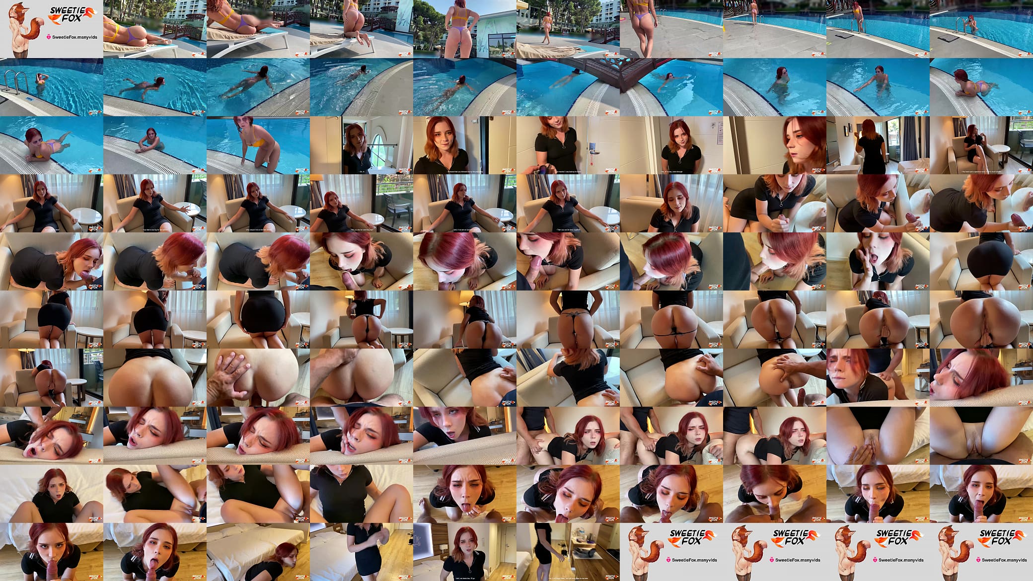 Redhead Hard Fucking and Deep Blowjob - Cum in Mouth 预览图