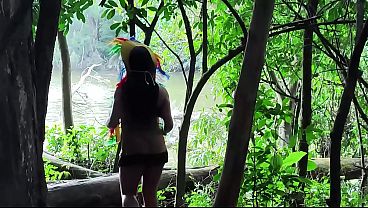 A white man lost in the forest is found by a naughty Indian woman. If a white man doesn't eat my ass, he won't leave the forest.