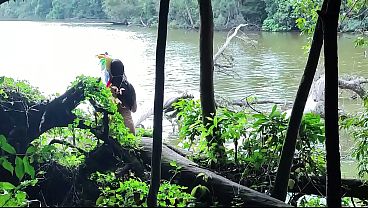 A white man lost in the forest is found by a naughty Indian woman. If a white man doesn't eat my ass, he won't leave the forest.