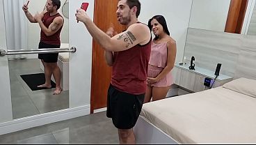 Behind the scenes of the recording of the naughty Joyce Camargo, pregnant with twins, having sex with Jr. Doidera.