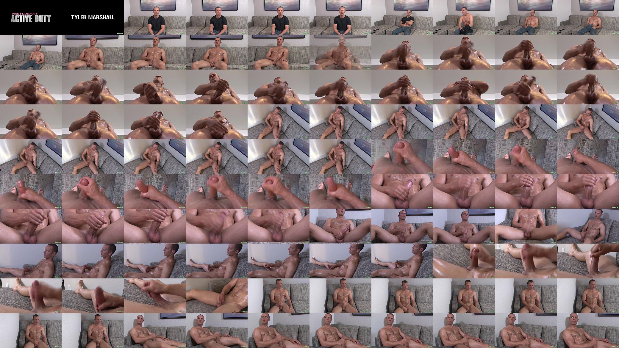 ActiveDuty Str8 Cutie Tyler Marshall Oils Up His Cock &amp; Beats It! 预览图
