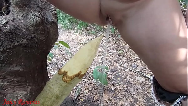 Juicy Rameras - Perver slut squirts piss from wooden stake in forest