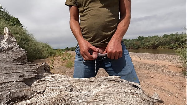 Download Video - Jerking off with piss in public