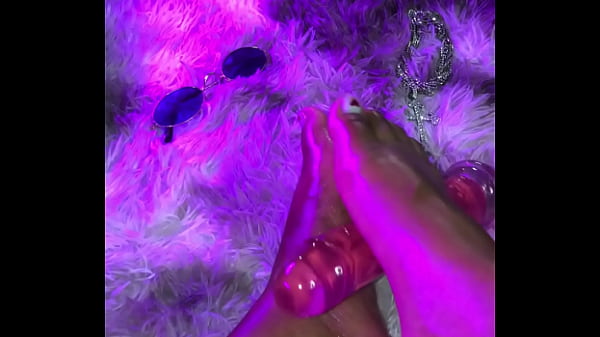 Beautiful cute feet and masturbation with vibrator in black pussy
