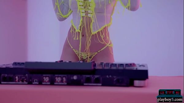 Neon lingerie looks super hot on curvy short hair latina MILF Mia Valentine