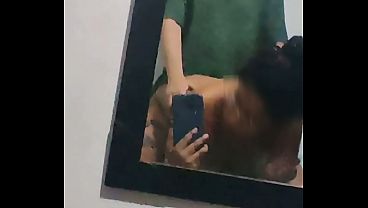 A LOT OF MILK comes out of my boyfriend IN FRONT OF THE MIRROR in MY PARENTS' BEDROOM when they're not there