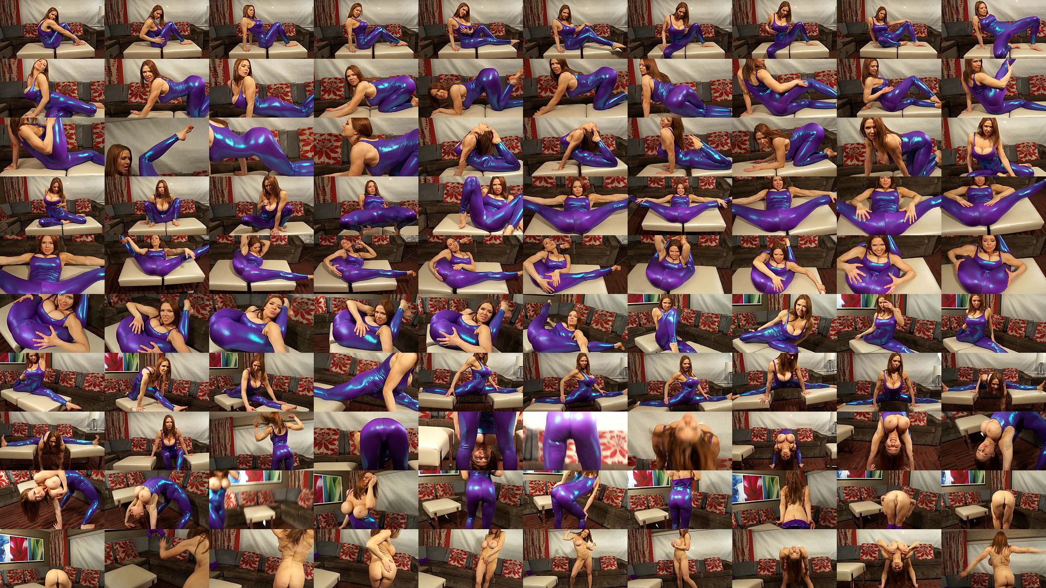 Super Stretchy Redhead Shows Off Flexibility in Spandex 预览图