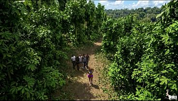 Curvy wife and Her Husband ride during a jungle vacation