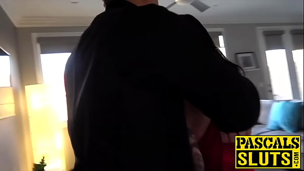 Submissive darker woman hard banged by two dominant guys