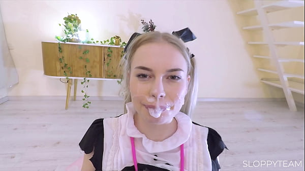 Huge Massive CUM SHOT on teen's face DROOL sloppy Blonde 18