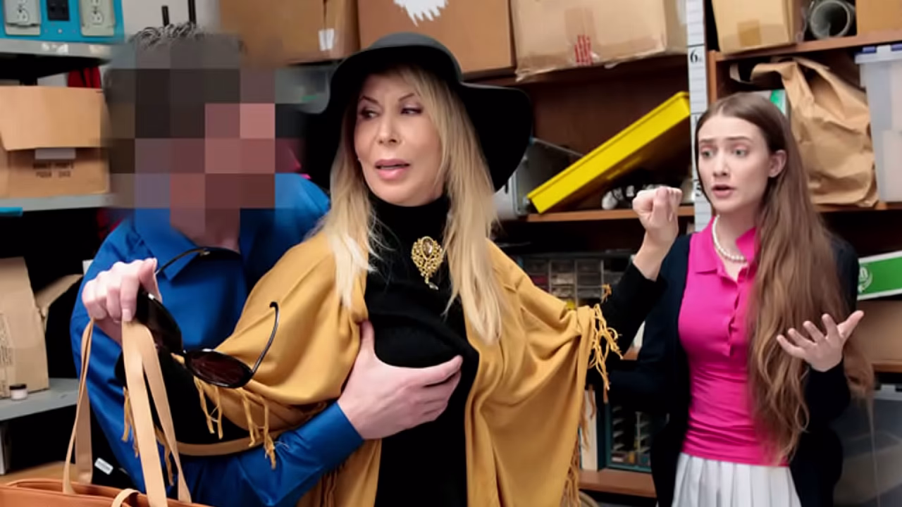 Grandma and Teen Caught, Fucked Hard by Security