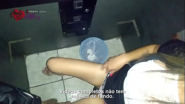 Cristina Almeida in her first two Gloryholes held in the center of São Paulo, her husband films her sucking strangers inside the cabin with holes, takes it in her pussy, in the ass without a condom and swallows a lot of milk