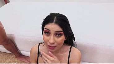 Super addicted to big cocks. Full anal destruction. No stop. White girl
