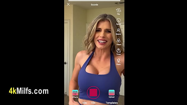 Beautiful sporty MILF wifes private show escalated into a quickie fuck where she begs for the cum