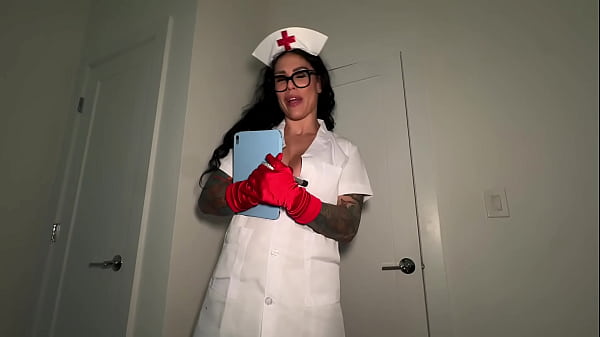Busty babe watching an ebony nurse suck and ride a dick