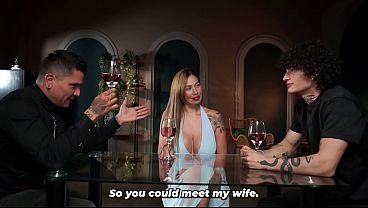 Download Video - My boss ends up getting me into a delicious threesome with his wife after finishing a work meeting&period;