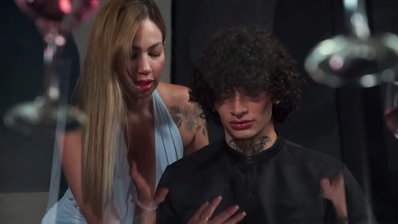 My boss ends up getting me into a delicious threesome with his wife after finishing a work meeting.